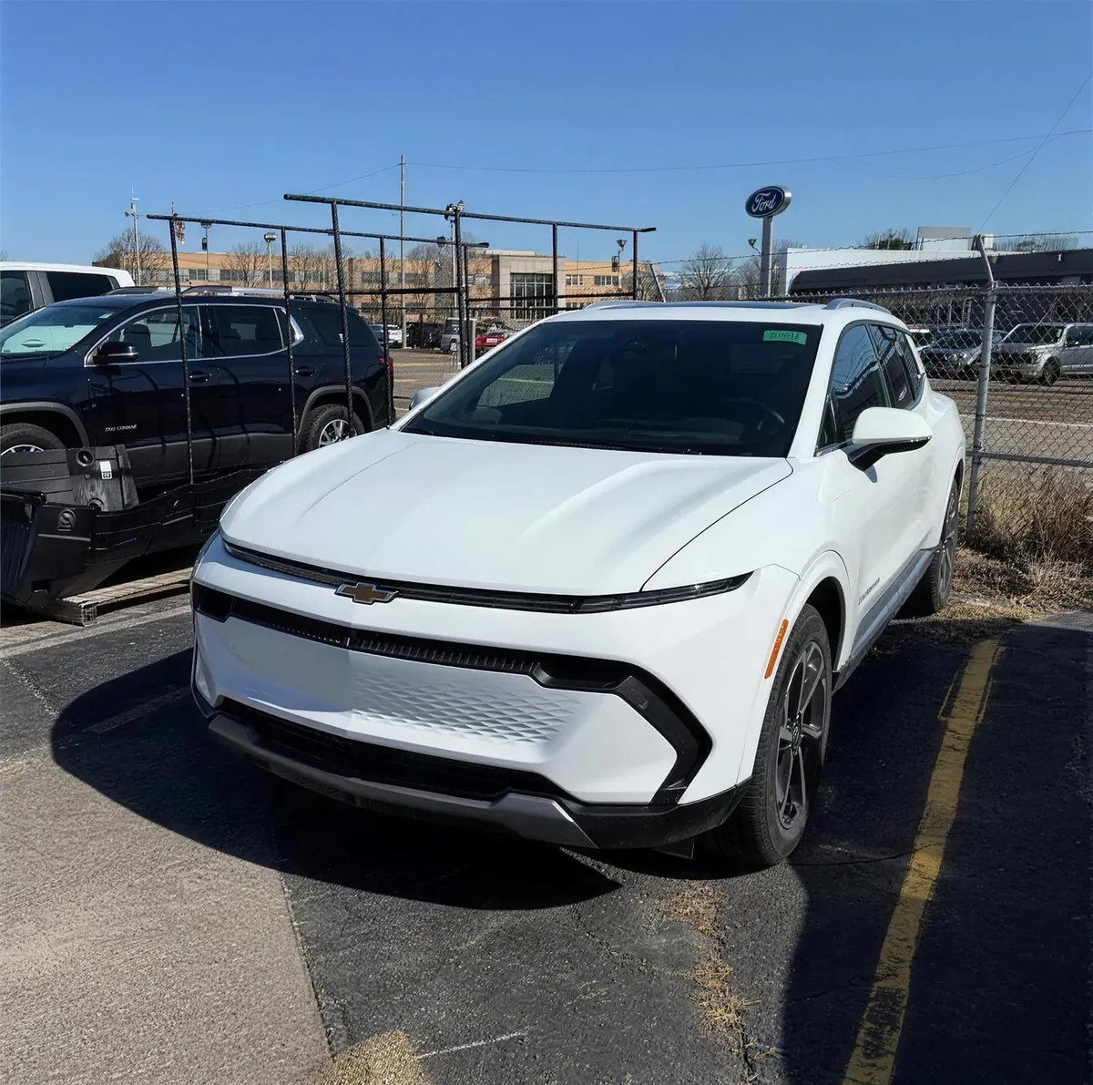 A white Chevrolet electric crossover sourced through the End Auto Leasing dealer network in Metro Detroit